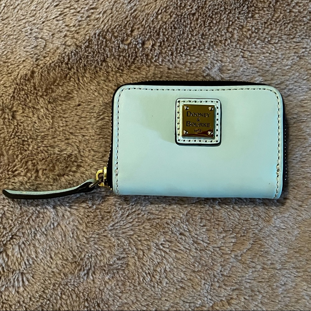 Dooney & Bourke Beacon Zip Around Credit Card Case Pale Blue